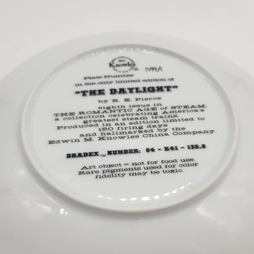 Romantic Age Of Steam Knowles Collector Plate Train Engines The Daylight - Picture 8 of 9